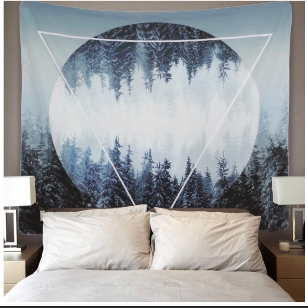 Geometric mountain tapestry